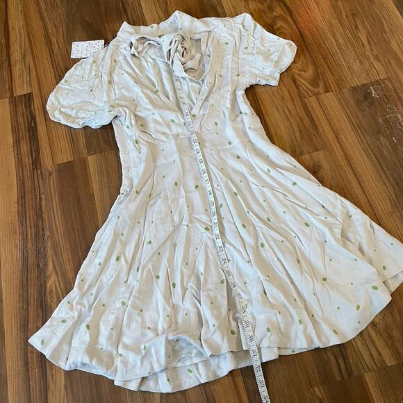 NWT Free People Women’s Abbie Printed Mini Dress Size 4 - Ivory - Picture 3 of 8